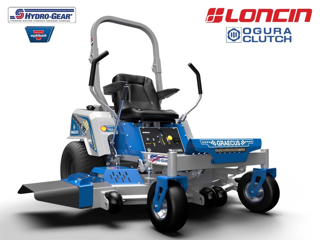 [10000794] Tunsor de iarbă profesional cu rotire locală, 127 cm, cutie hidramatică, lansare laterală, kit pentru fertilizare și motor V-Twin Loncin 27 CP, 764 cc, DREPANUS ZTR127-PRO