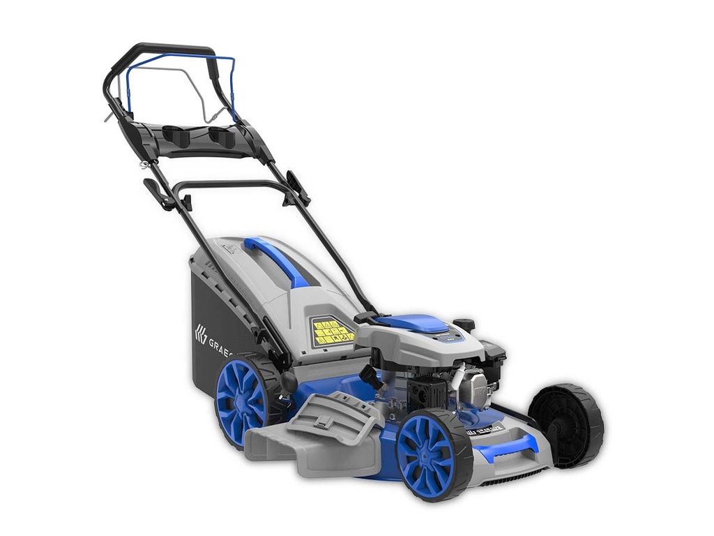 [10000800] Tunsor de iarbă autonom cu lățime de tăiere de 51 cm | 4 moduri de tăiere: colectare, împrăștiere, lansare laterală și lansare spate | Motor de 173 cc, 6 CP | DREPANUS LM51S 4-în-1