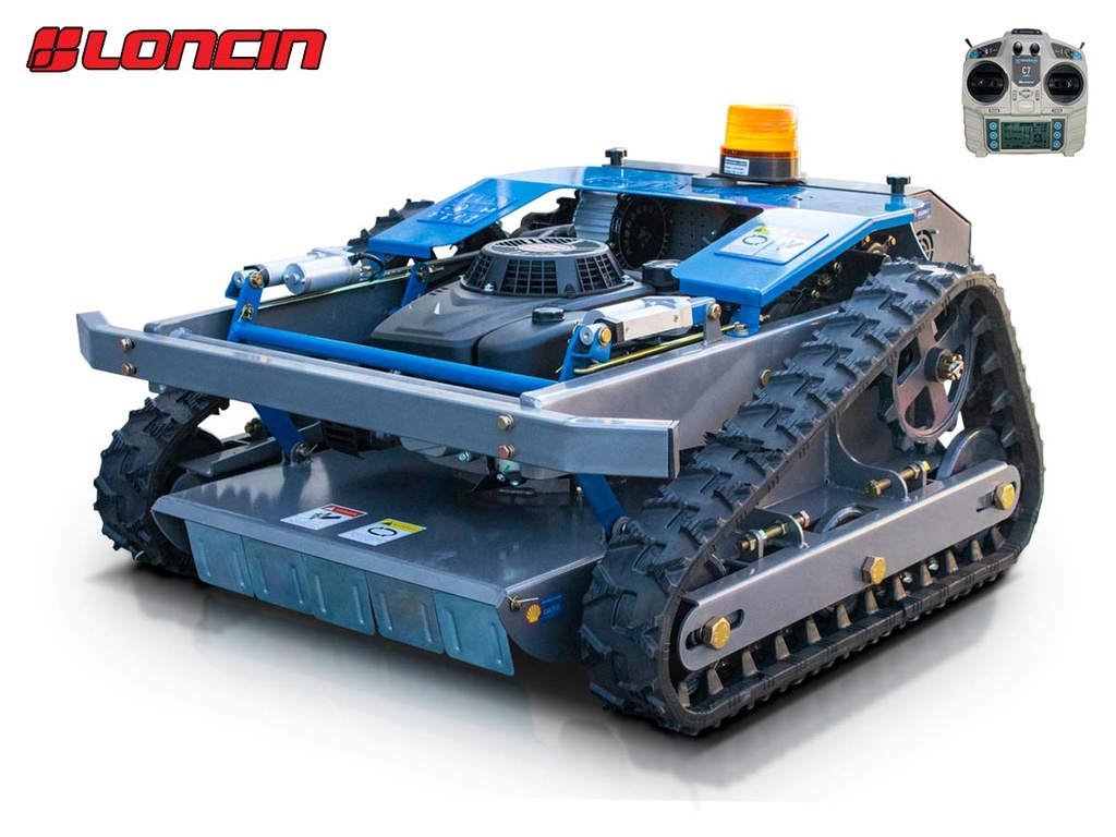 [10000711] Tăietor de iarbă cu telecomandă de 55 cm, cu lame, hibrid, pe șenile, cu control radio la o distanță de 150 m și motor Loncin 225 cc, 9,5 CP, RSC55 Hybrid.