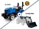 Tractor agricol cu patru roți motrice LS XJ25, 30 CP, 1318 cc, 3 cilindri, pentru tăiere și cules de viță-de-vie, combinat cu cupă frontală FL400pro.