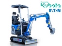 Mini excavator pe șenile 1.2T, Diesel Kubota, cu rotație braț, șenile pliabile, leviere laterale de comandă și linie ciocan EB12-PRO