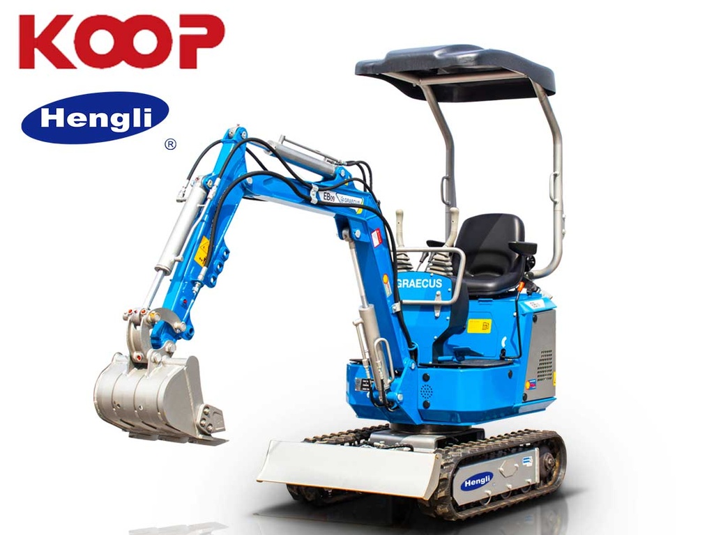 [10000404] GRAECUS EB09 - Excavator cu lanț 0,9T, diesel, KOOP, 10 CP