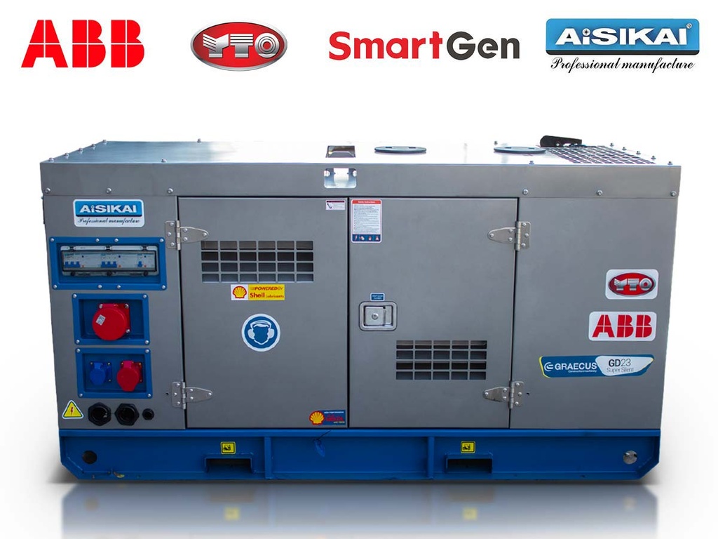 [10000529] Generatoare de energie diesel trifazate, de tip închis, cu bază, răcite cu apă, cu schimbător automat de tensiune GD36.