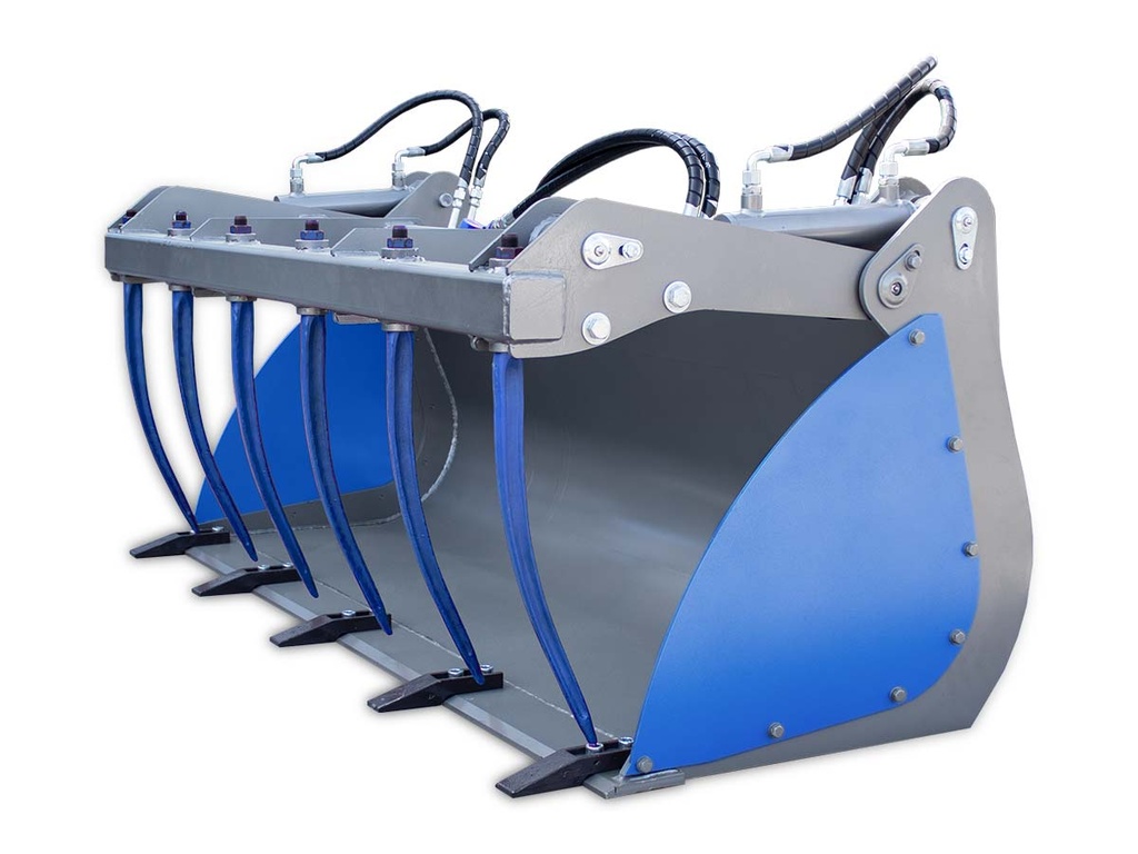 [10000757] Cupă cu graifer crocodil 1800mm cu 2 cilindri și Eurohitch pentru atașare la încărcător, mini-excavator, tractor cu încărcător EHBC180