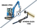 Mini excavator cu cabină 4T, motor diesel Kubota EB40C-PRO + excavator cu braț de răsturnare cu ulei Athena OLEA145-E - COMBINATĂ DE VÂNZĂRI