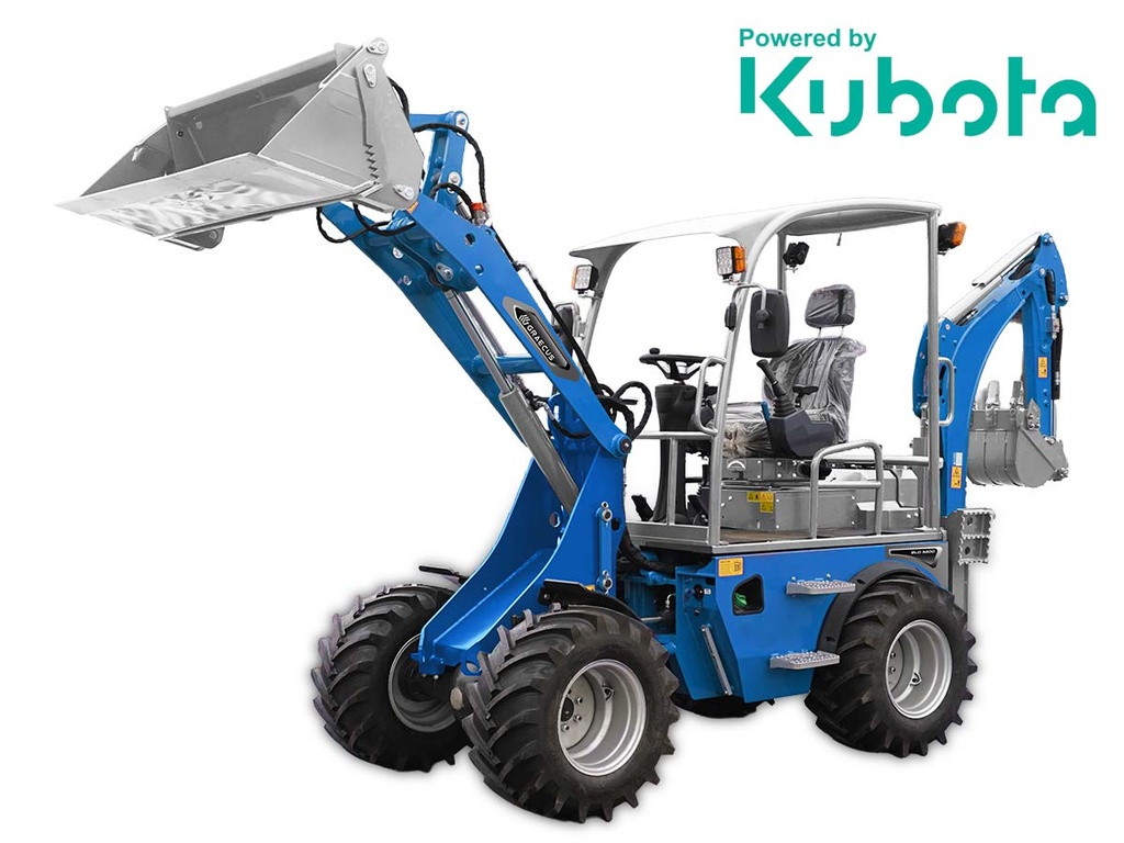 [10000945] Mini încărcător cu roți și spărgător de pământ 4x4 4WD | Pozitie rotativă a operatorului de 180° cu joystick-uri integrate | Kubota | BLD3200