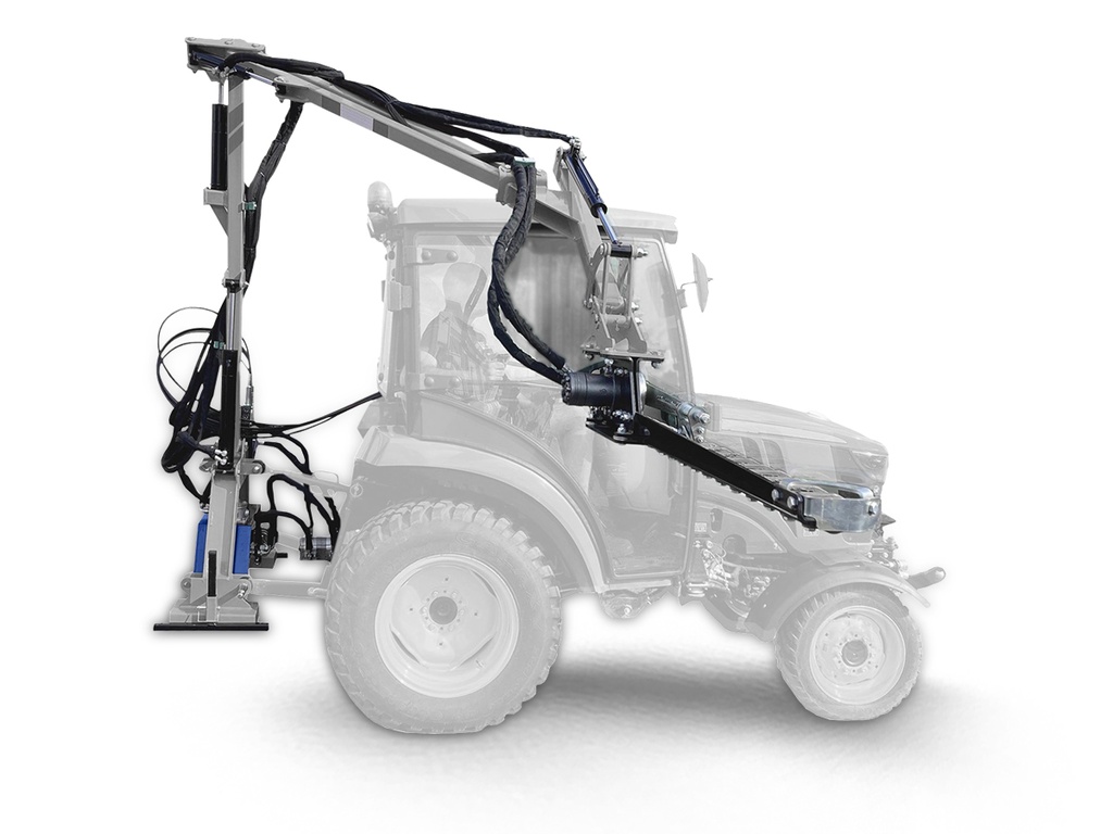 [10000118] Telescopic tocător de vegetație - motocoasă cu bară de tăiere pentru tractor, cu funcționalitate de deplasare laterală pe partea șoferului LK130S