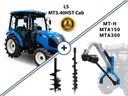 Tractor viticol cu cabină LS MT3.40HST, 49 CP, 4x4, 1879 cc, combinat cu GRAECUS Dril MT-H și două ară MTA150&300