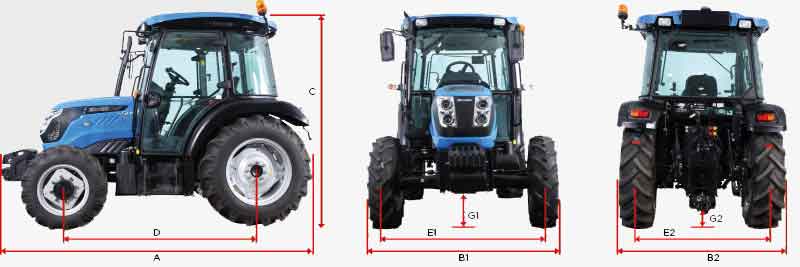 [AUTO-SKU-24025] Tractor semi-standard cu cupă | 4x4 | 3067 cc | Solis S50FL