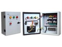 Tablou monofazat de transfer automat ATS pentru generatoare GD Mini compatibile, cu cablu de conectare pentru alimentare de rezervă practică.